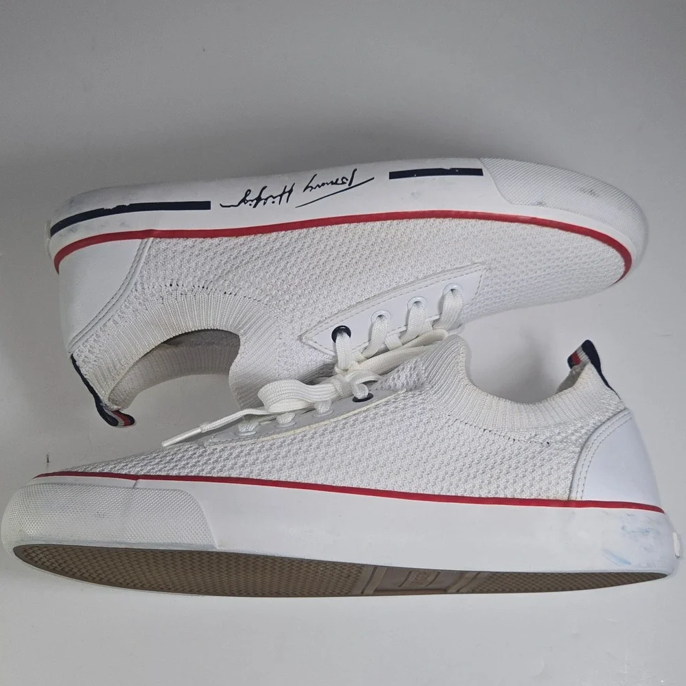 Tommy Hilfiger Women's TWGESSII White Knit Lace Up Sneakers Size‎ 9M